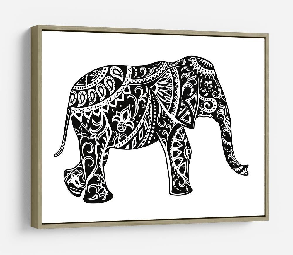 The stylized figure of an elephant in the festive patterns HD Metal Print - Canvas Art Rocks - 8
