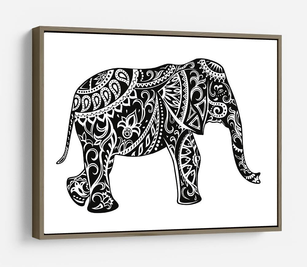 The stylized figure of an elephant in the festive patterns HD Metal Print - Canvas Art Rocks - 10