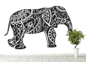 The stylized figure of an elephant in the festive patterns Wall Mural Wallpaper - Canvas Art Rocks - 4