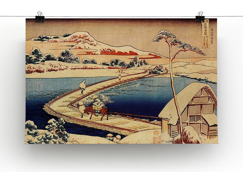 The swimming bridge of Sano by Hokusai Canvas Print or Poster - Canvas Art Rocks - 2