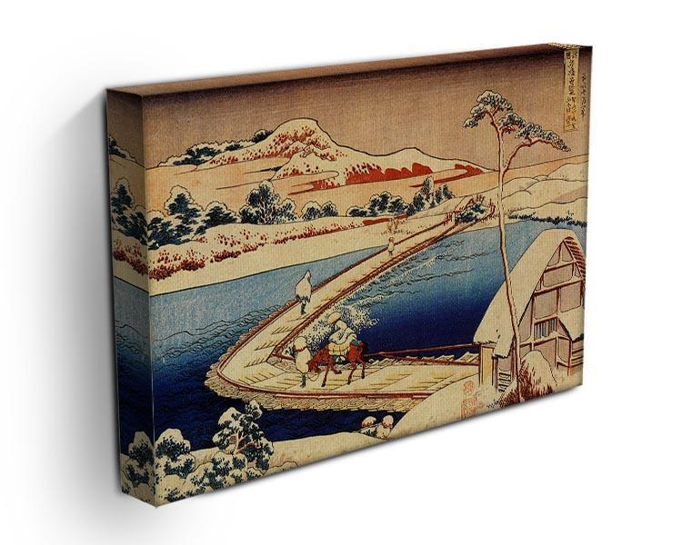 The swimming bridge of Sano by Hokusai Canvas Print or Poster - Canvas Art Rocks - 3