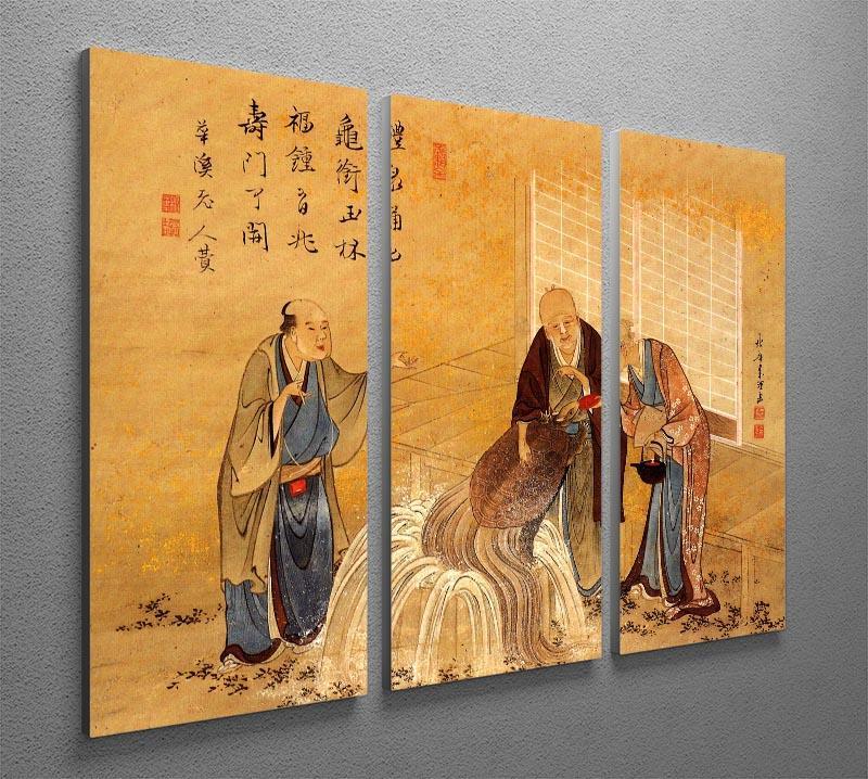 The thouthand years turtle by Hokusai 3 Split Panel Canvas Print - Canvas Art Rocks - 2