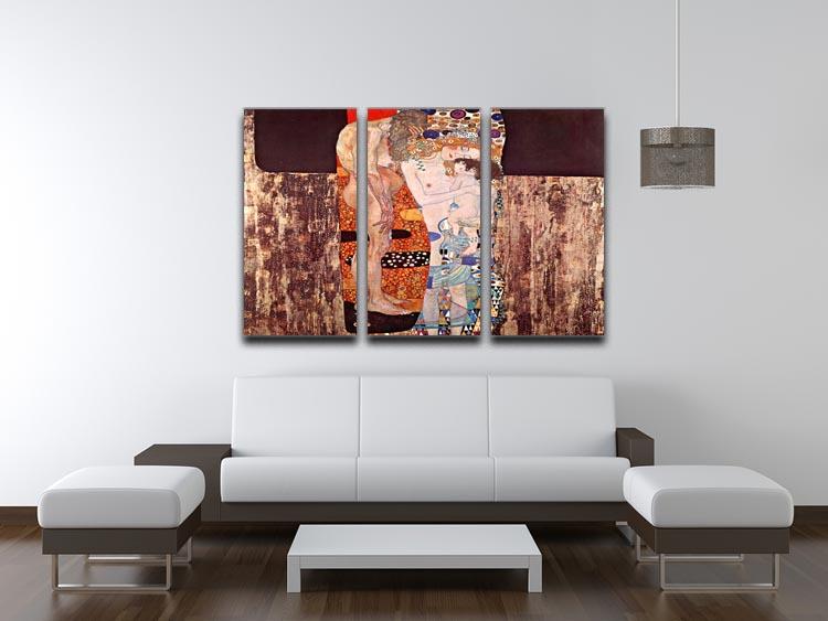 The three ages of a woman by Klimt 3 Split Panel Canvas Print - Canvas Art Rocks - 3
