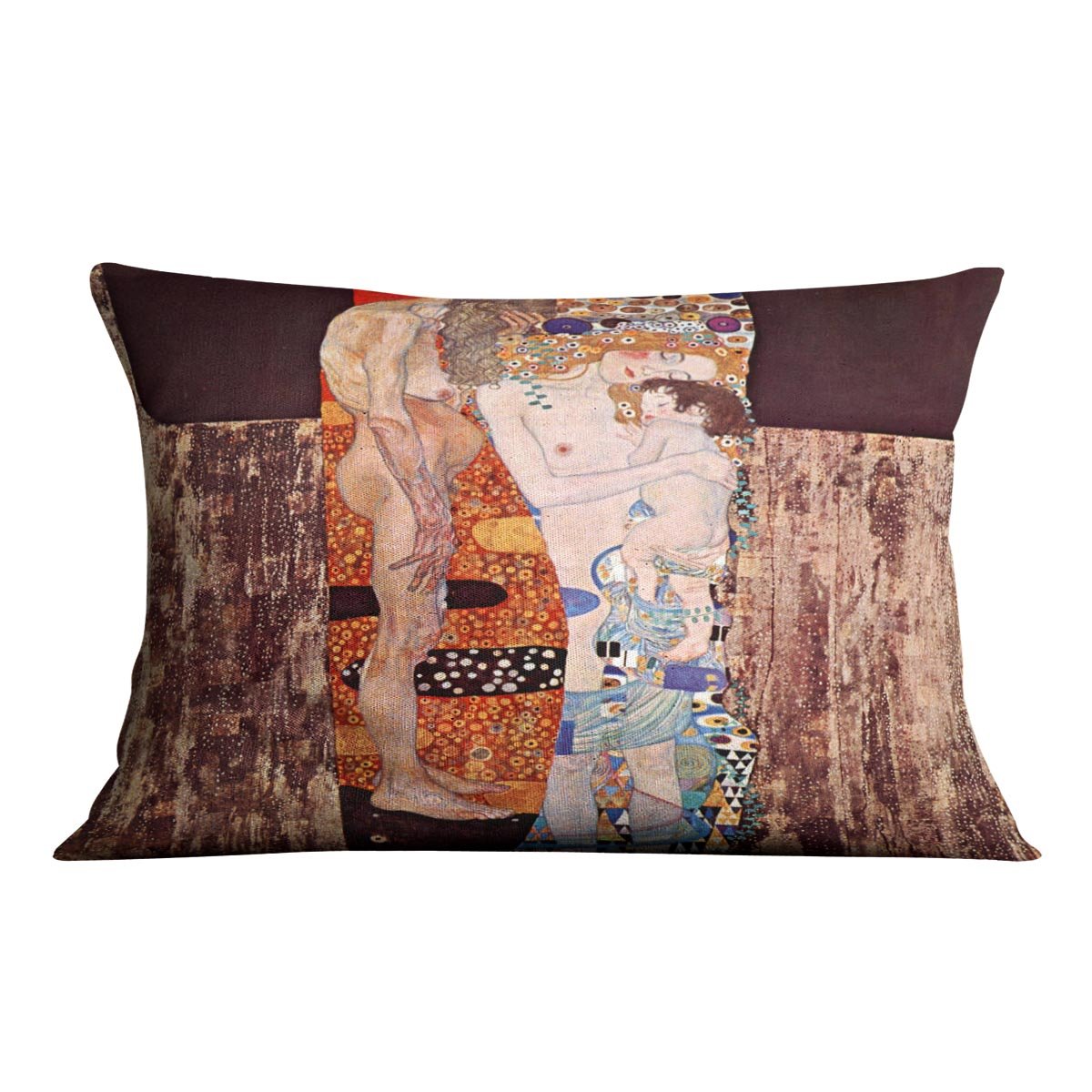The three ages of a woman by Klimt Throw Pillow