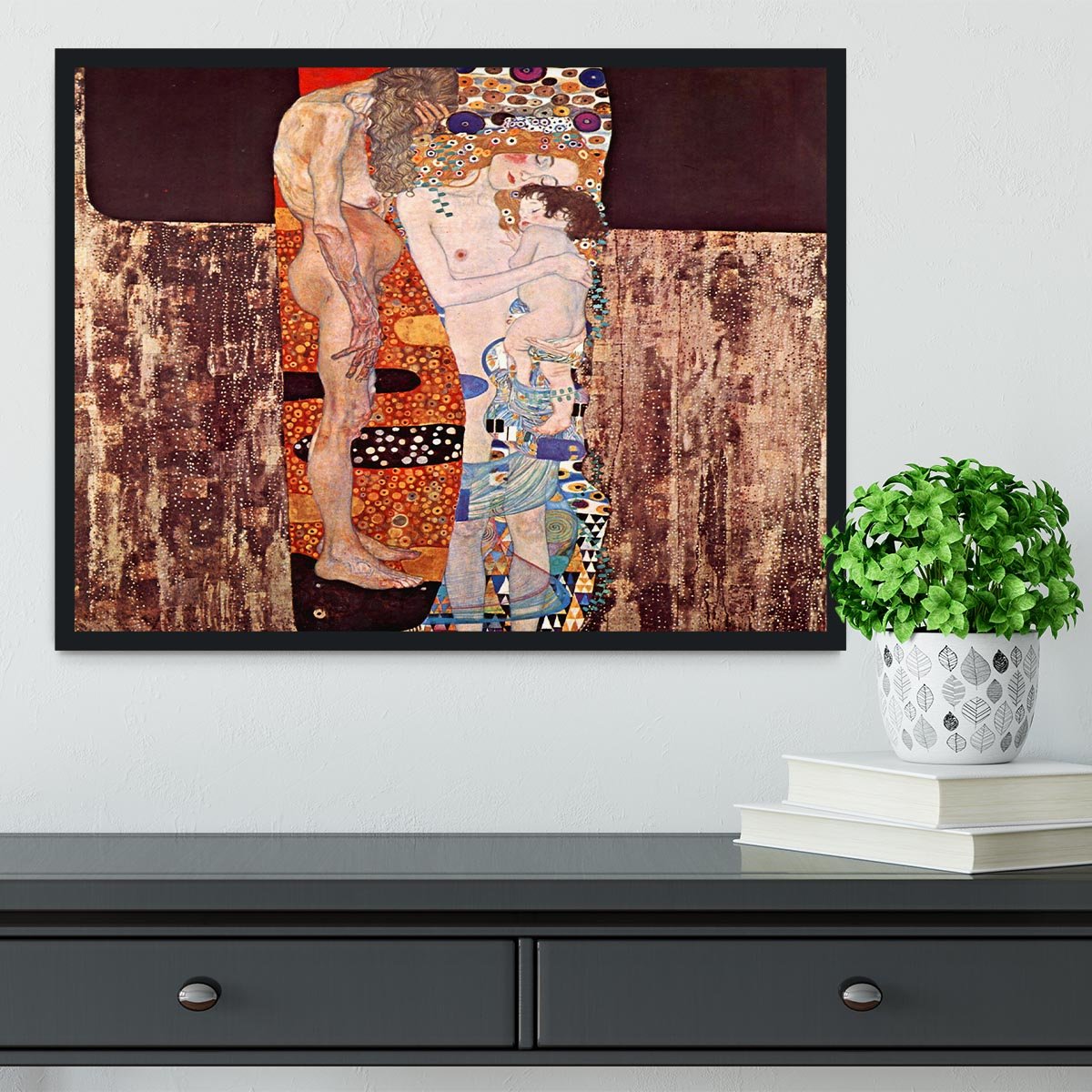The three ages of a woman by Klimt Framed Print - Canvas Art Rocks - 2