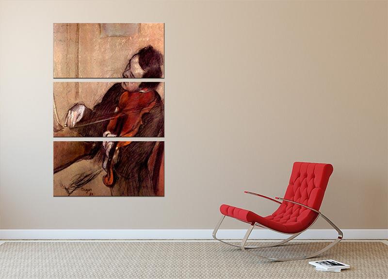 The violinist 1 by Degas 3 Split Panel Canvas Print - Canvas Art Rocks - 2