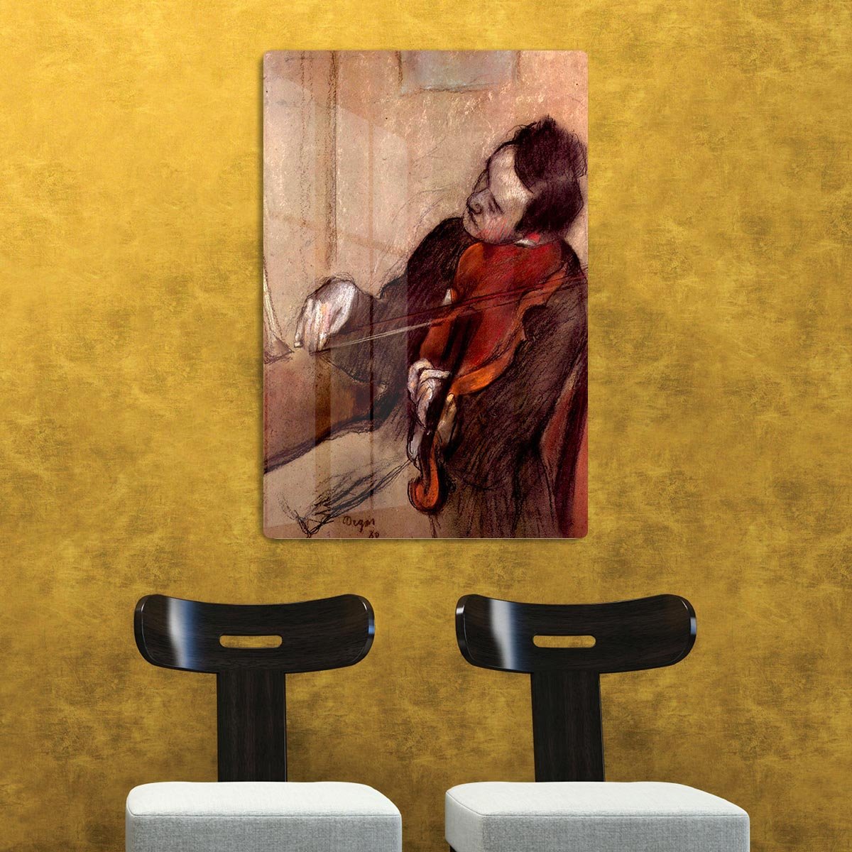 The violinist 1 by Degas HD Metal Print - Canvas Art Rocks - 2