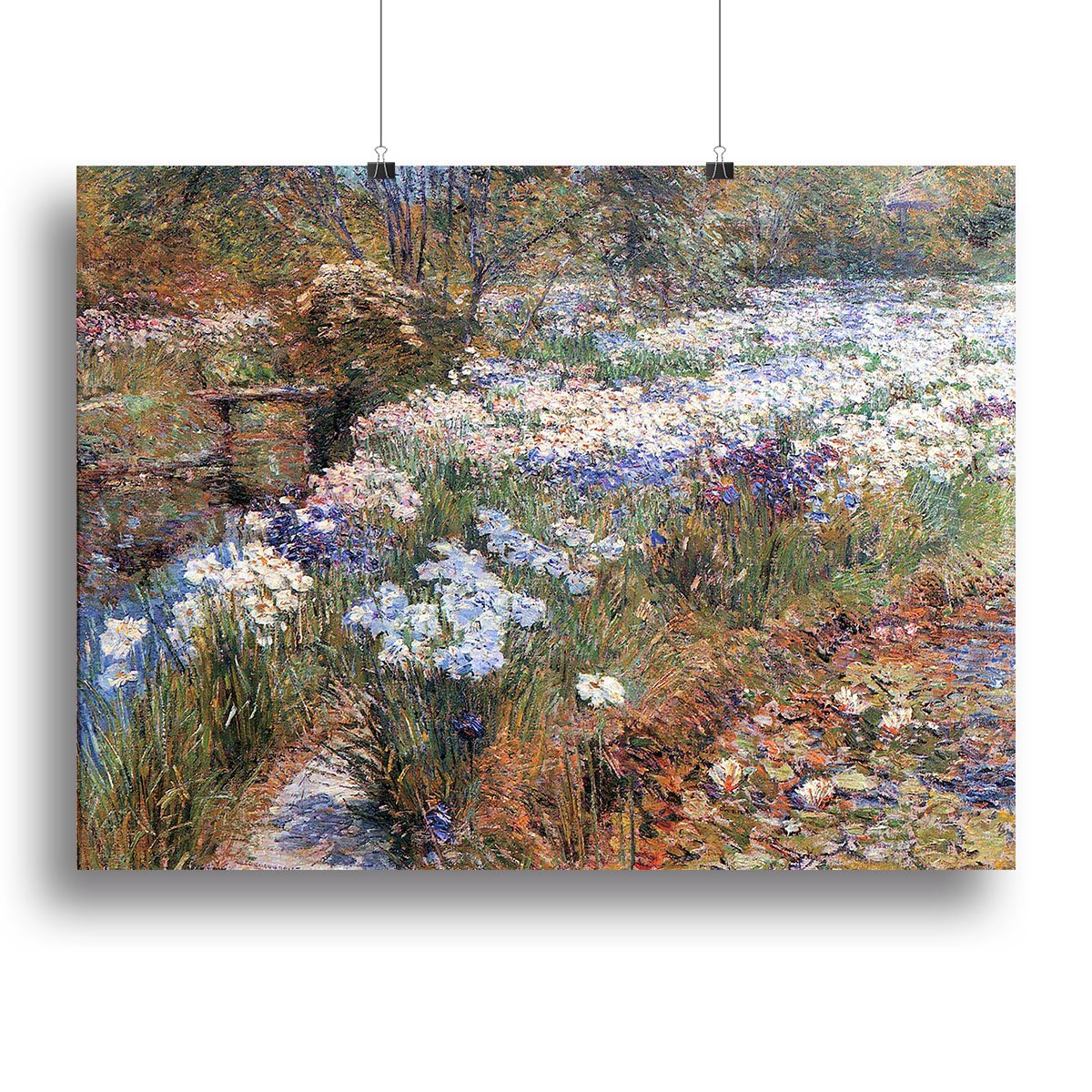 The water garden by Hassam Canvas Print or Poster