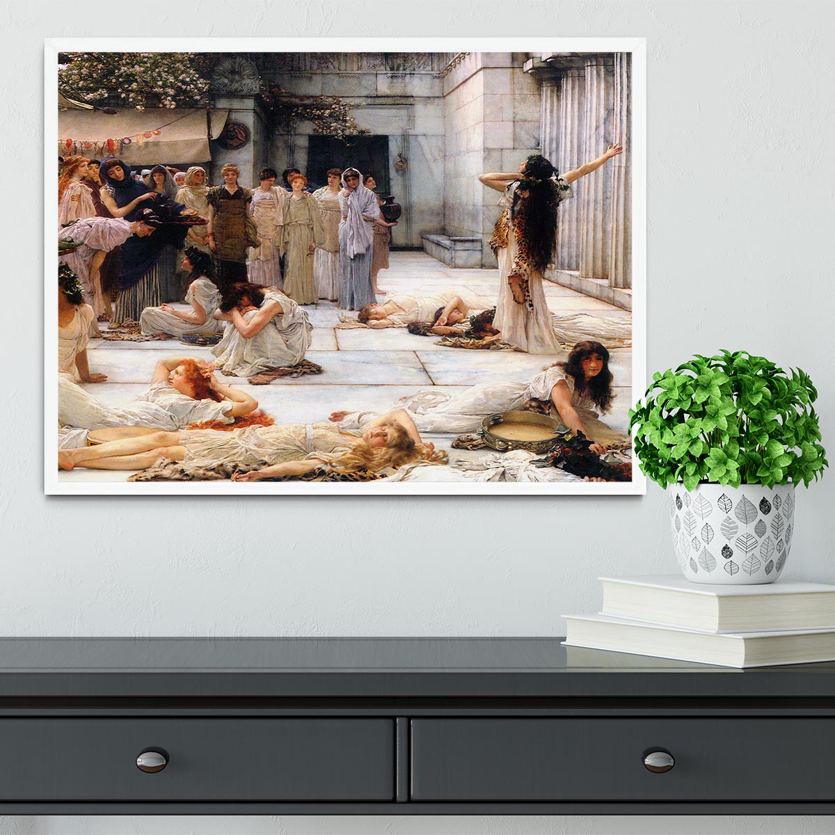 The women of Amphissa detail by Alma Tadema Framed Print - Canvas Art Rocks -6