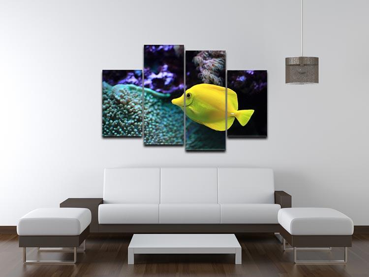 The yellow fish 4 Split Panel Canvas  - Canvas Art Rocks - 3