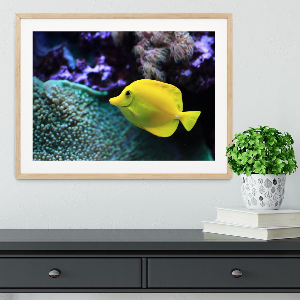 The yellow fish Framed Print - Canvas Art Rocks - 3