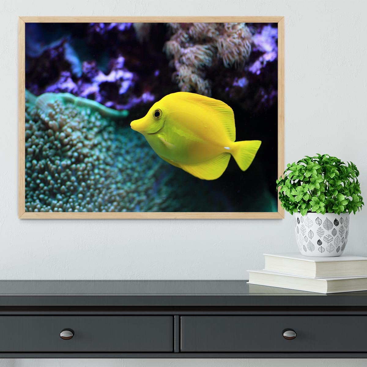 The yellow fish Framed Print - Canvas Art Rocks - 4