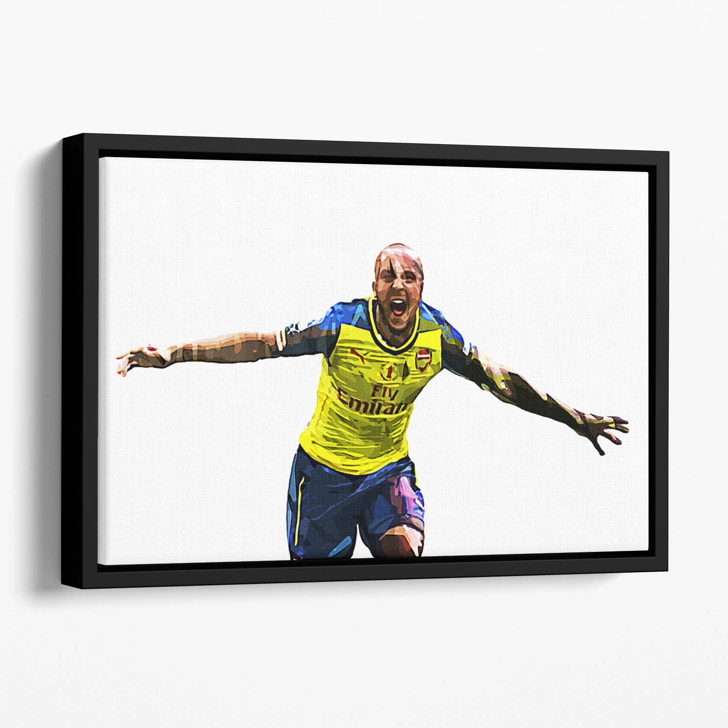 Theo Walcott Cup Final Goal Floating Framed Canvas