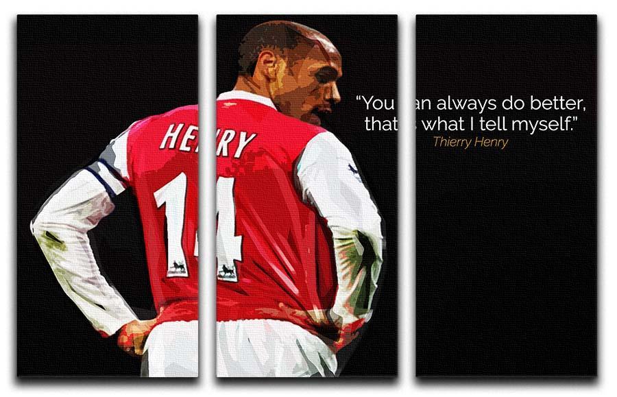 Thierry Henry You Can Alway Do Better 3 Split Panel Canvas Print - Canvas Art Rocks - 1