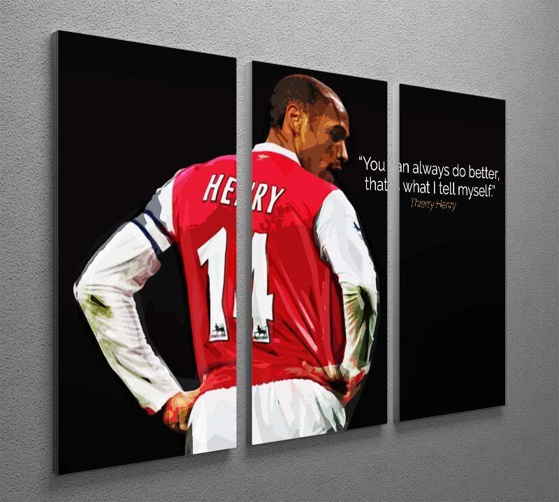 Thierry Henry You Can Alway Do Better 3 Split Panel Canvas Print - Canvas Art Rocks - 2