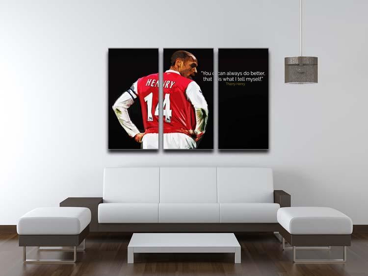 Thierry Henry You Can Alway Do Better 3 Split Panel Canvas Print - Canvas Art Rocks - 3