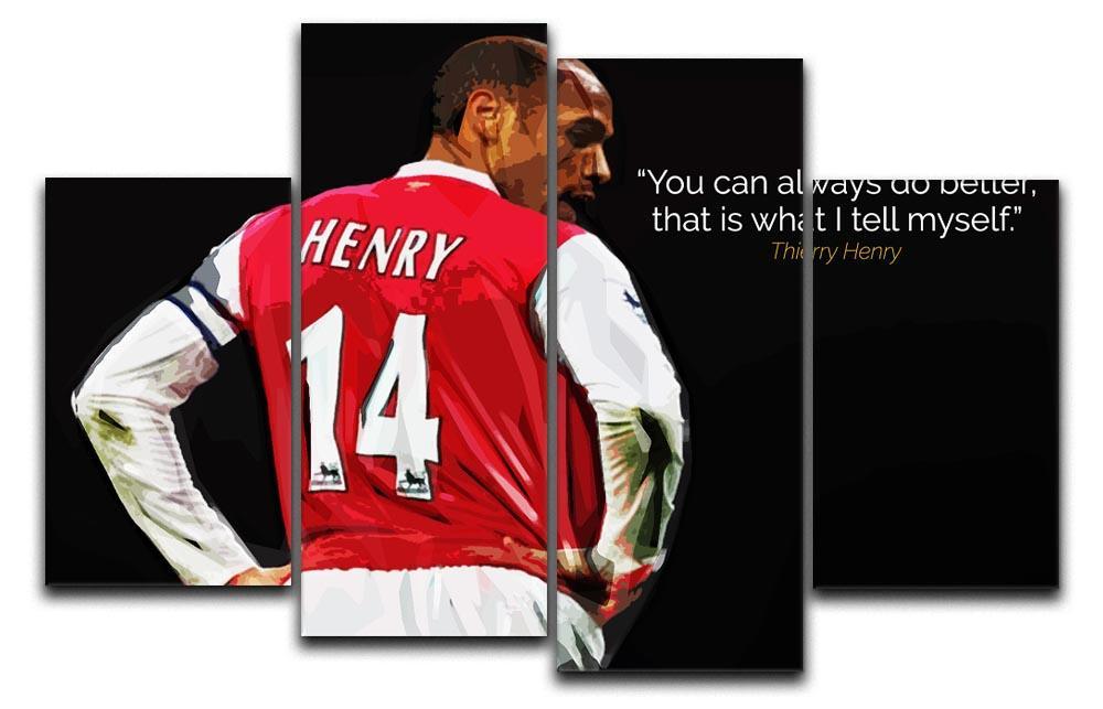 Thierry Henry You Can Alway Do Better 4 Split Panel Canvas  - Canvas Art Rocks - 1