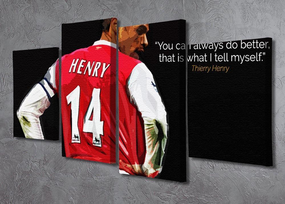 Thierry Henry You Can Alway Do Better 4 Split Panel Canvas - Canvas Art Rocks - 2