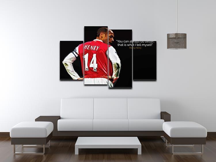 Thierry Henry You Can Alway Do Better 4 Split Panel Canvas - Canvas Art Rocks - 3