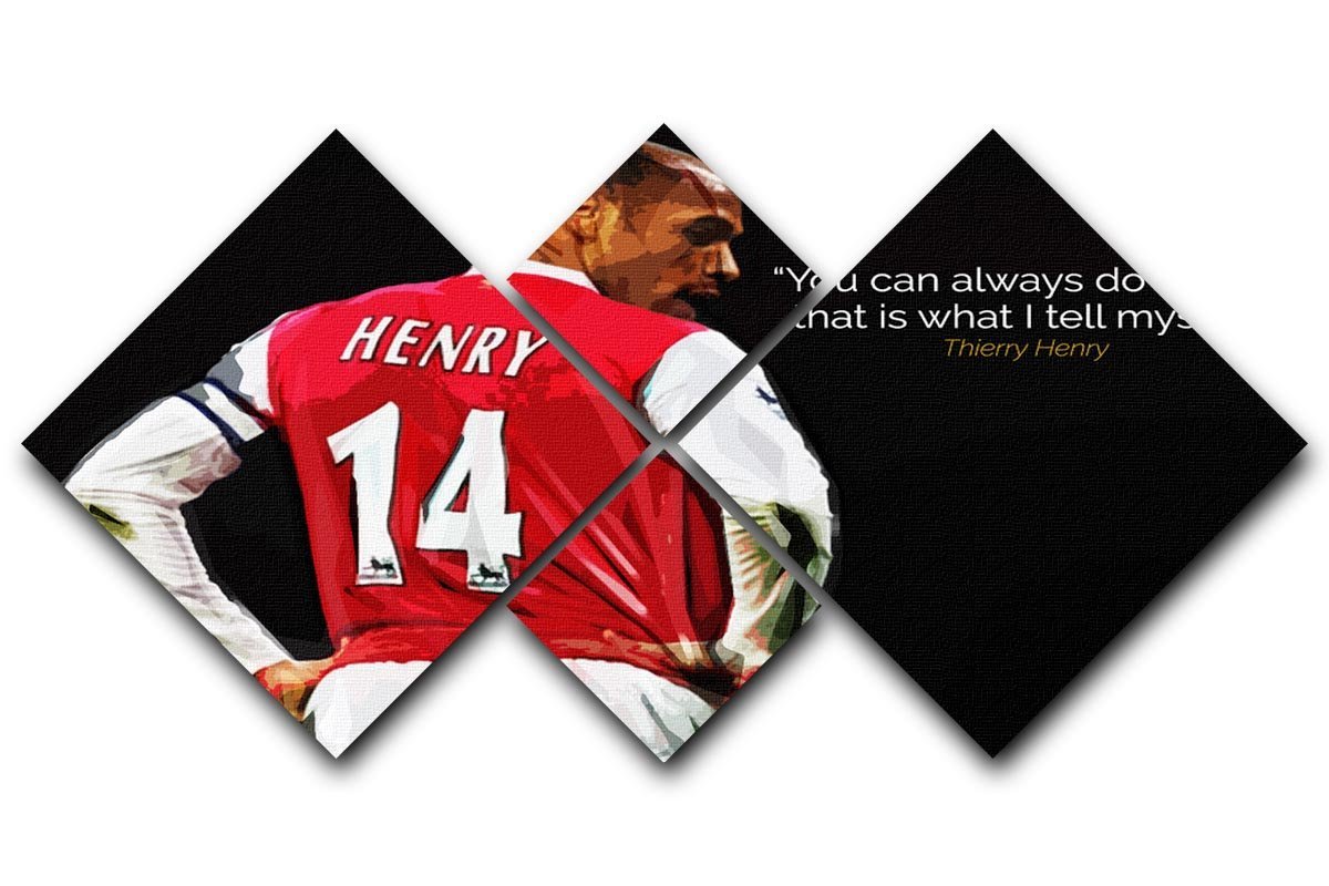 Thierry Henry You Can Alway Do Better 4 Square Multi Panel Canvas  - Canvas Art Rocks - 1