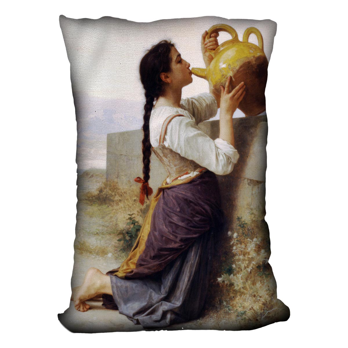 Thirst By Bouguereau Throw Pillow