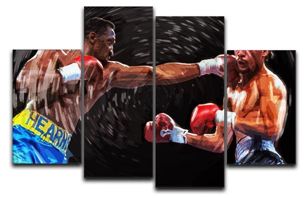 Thomas Hearns vs Virgil Hill 4 Split Panel Canvas  - Canvas Art Rocks - 1