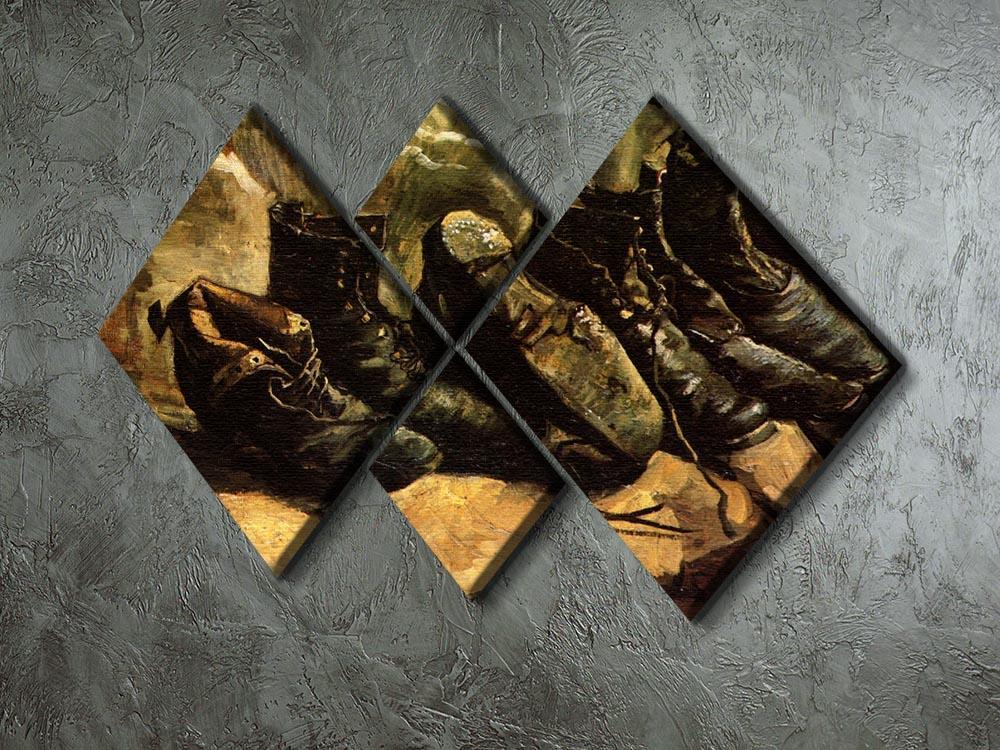 Three Pairs of Shoes by Van Gogh 4 Square Multi Panel Canvas - Canvas Art Rocks - 2