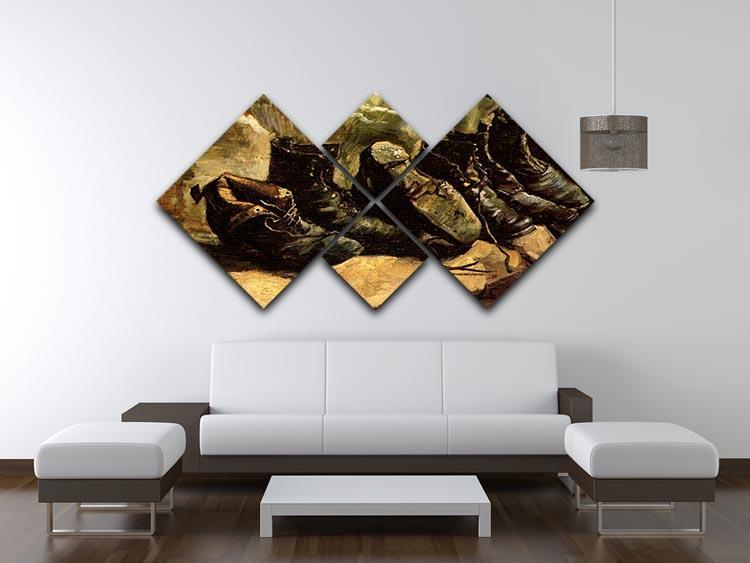 Three Pairs of Shoes by Van Gogh 4 Square Multi Panel Canvas - Canvas Art Rocks - 3