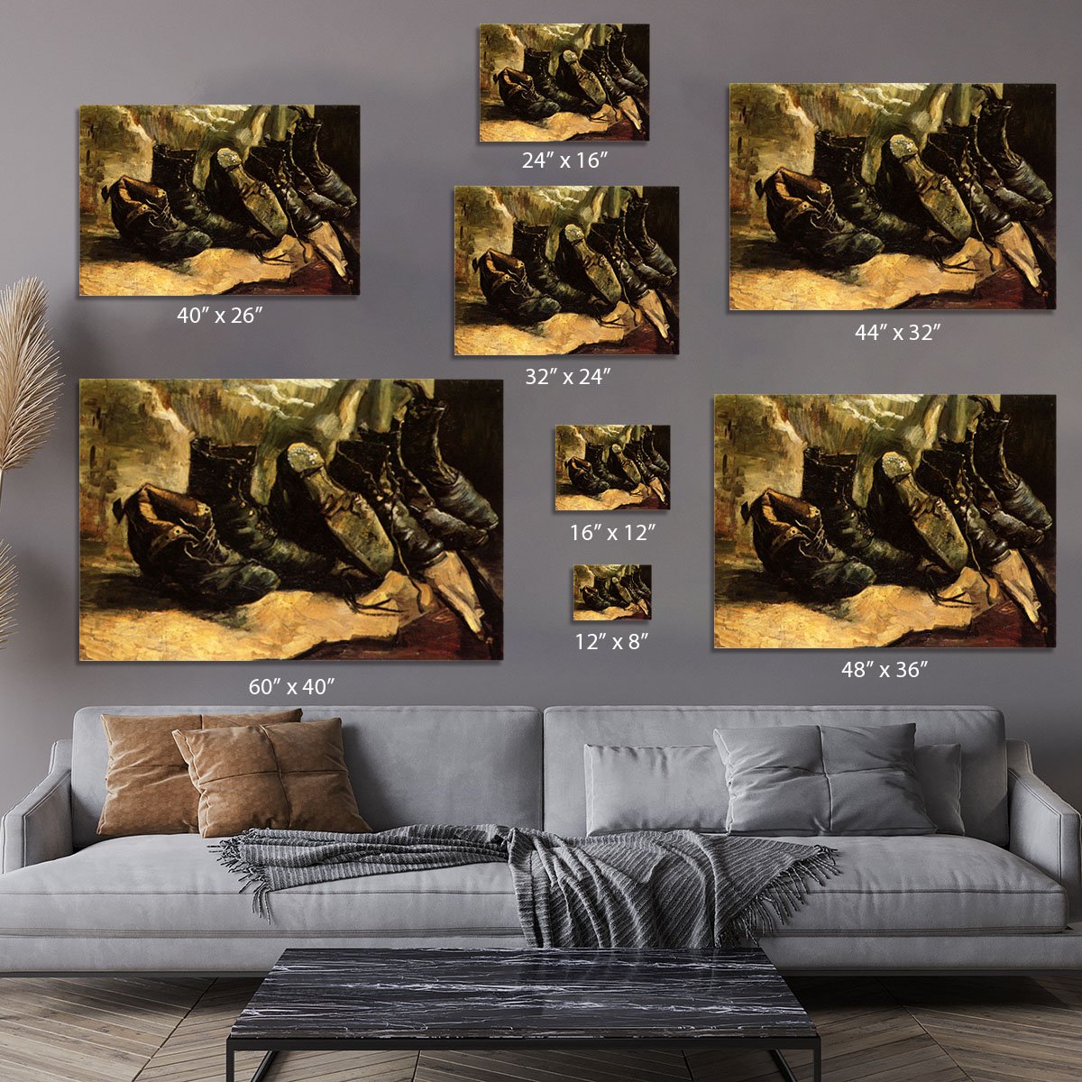 Three Pairs of Shoes by Van Gogh Canvas Print or Poster