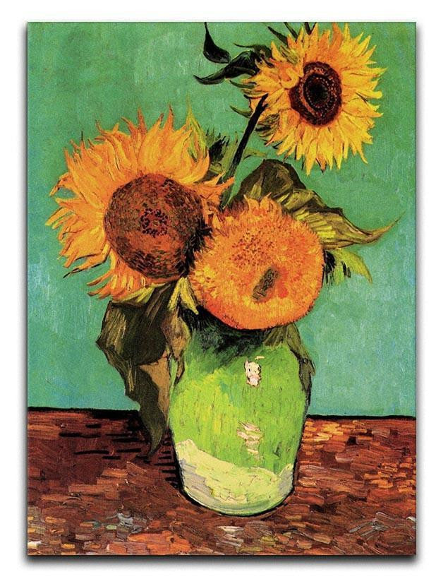 Three Sunflowers in a Vase by Van Gogh Canvas Print & Poster  - Canvas Art Rocks - 1