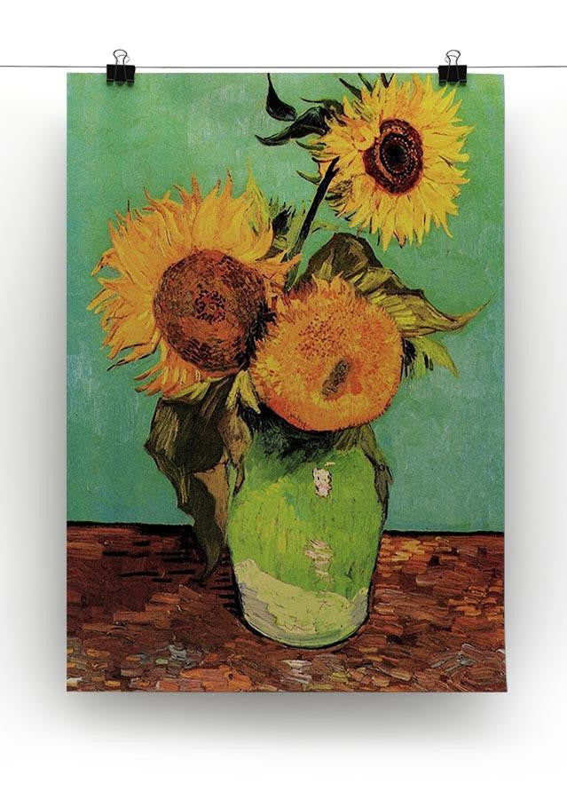 Three Sunflowers in a Vase by Van Gogh Canvas Print & Poster - Canvas Art Rocks - 2