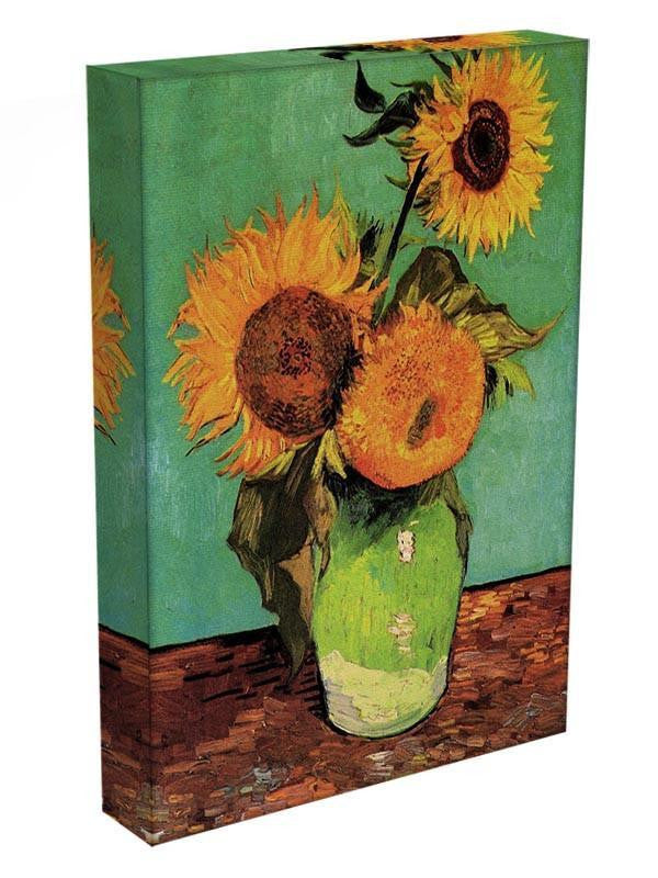 Three Sunflowers in a Vase by Van Gogh Canvas Print & Poster - Canvas Art Rocks - 3