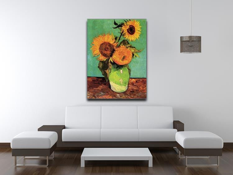 Three Sunflowers in a Vase by Van Gogh Canvas Print & Poster - Canvas Art Rocks - 4