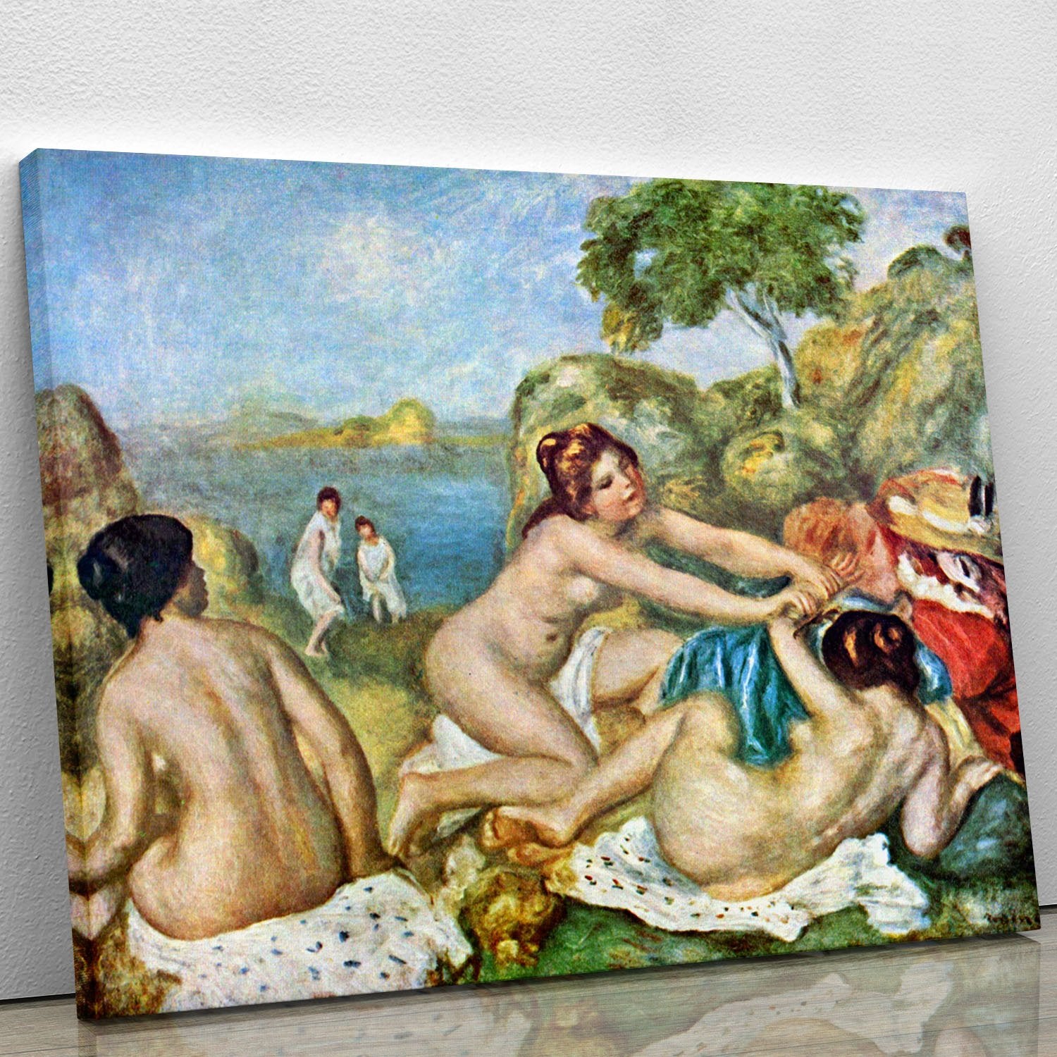 Three bathing girls with crab by Renoir Canvas Print or Poster