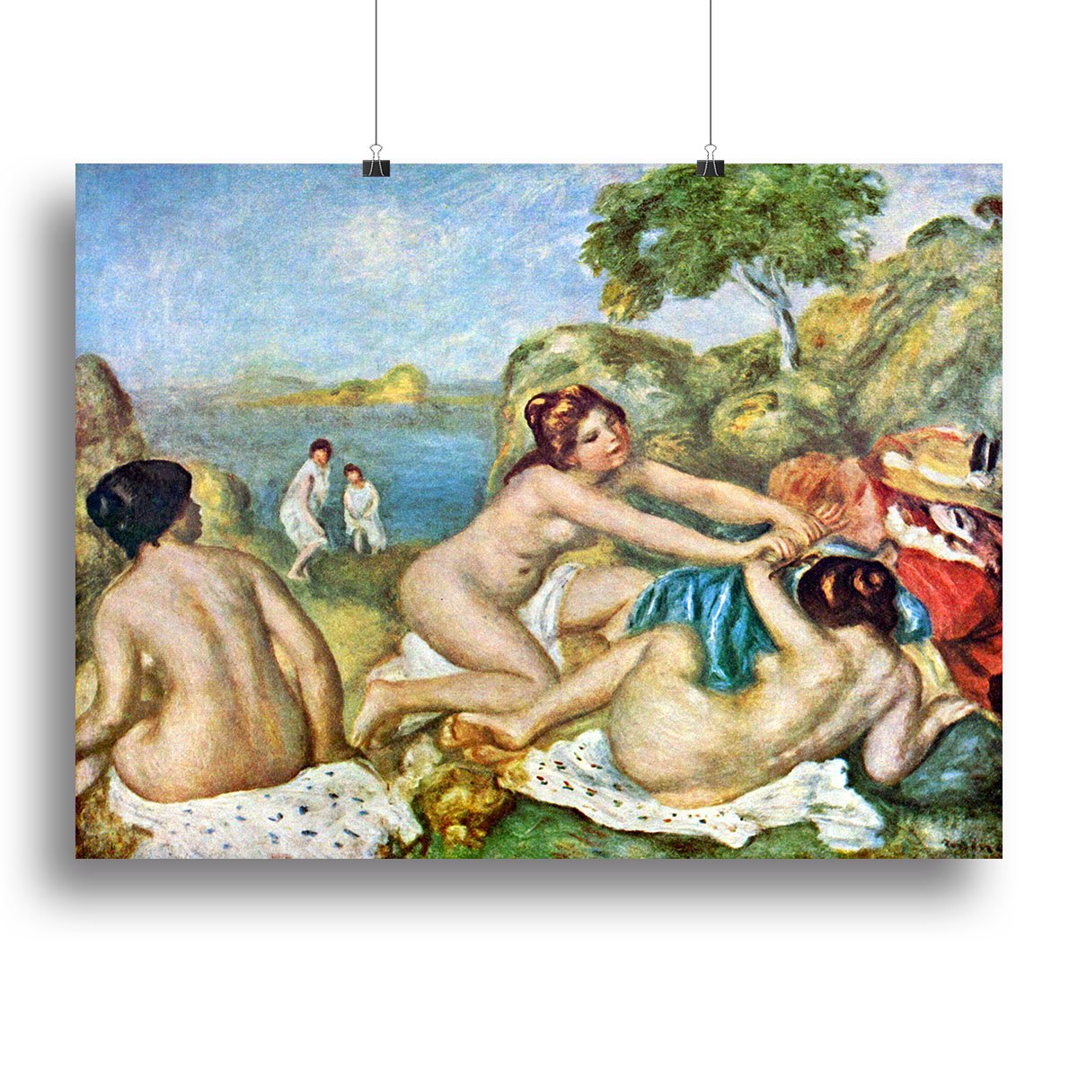 Three bathing girls with crab by Renoir Canvas Print or Poster