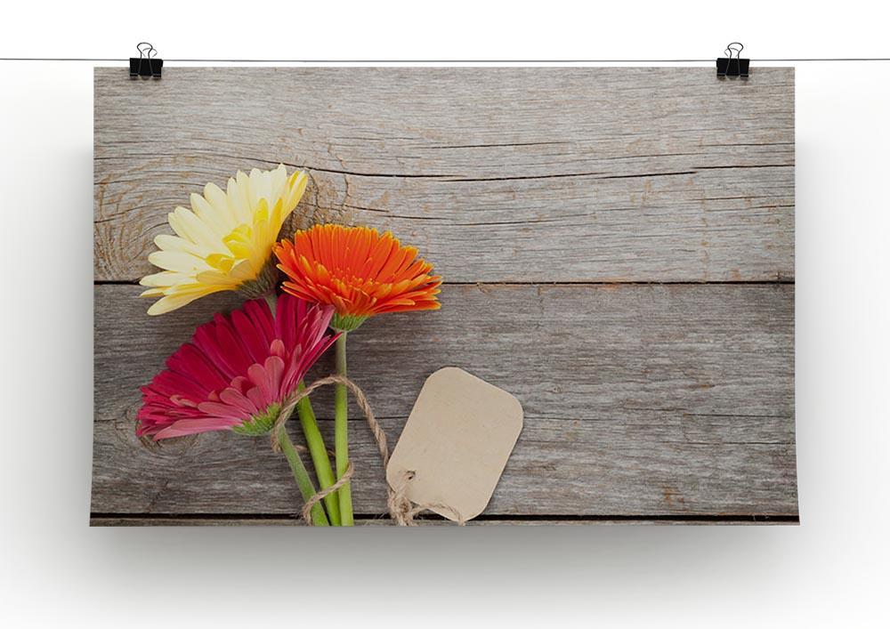 Three colorful gerbera flowers Canvas Print or Poster - Canvas Art Rocks - 2