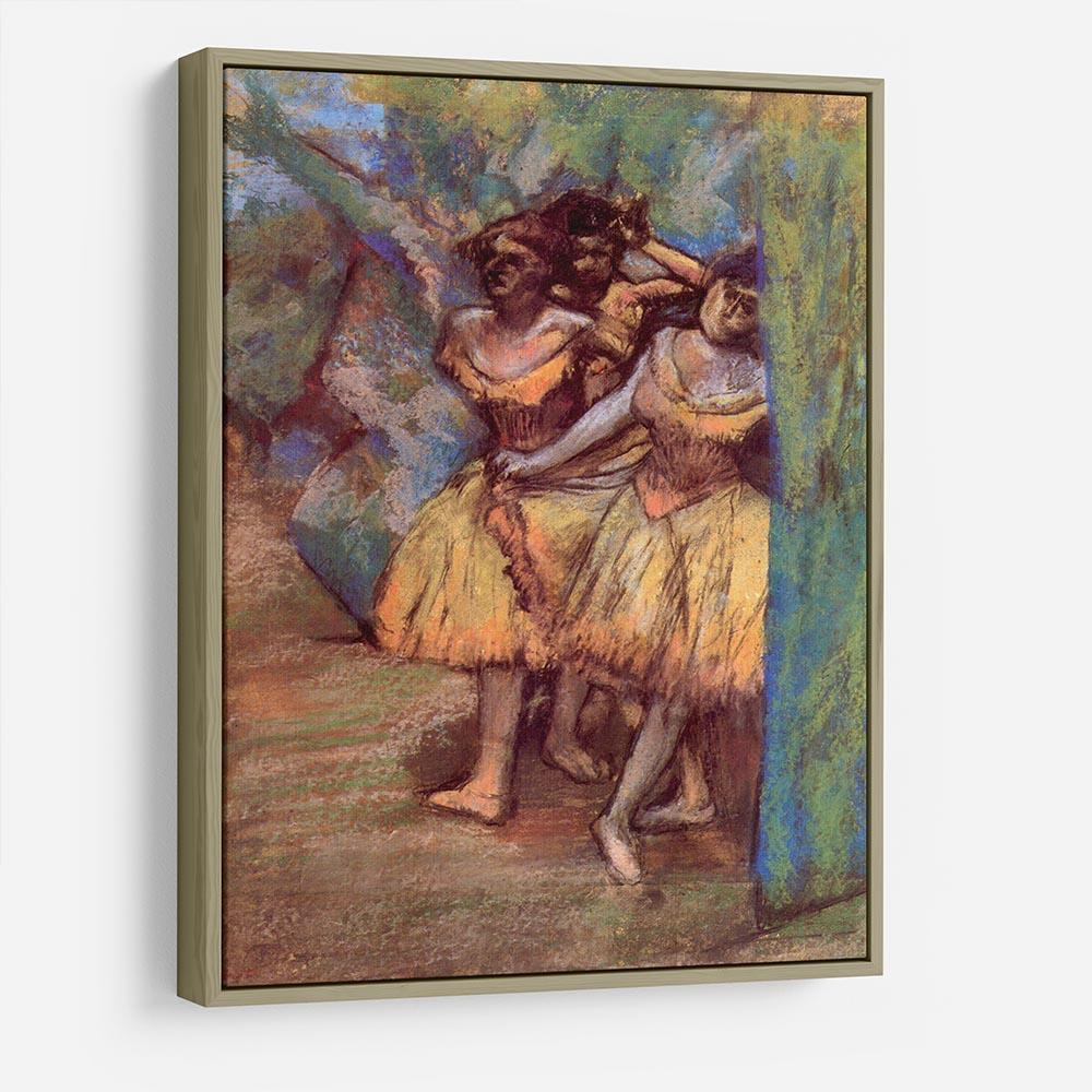 Three dancers behind the scenes by Degas HD Metal Print - Canvas Art Rocks - 8
