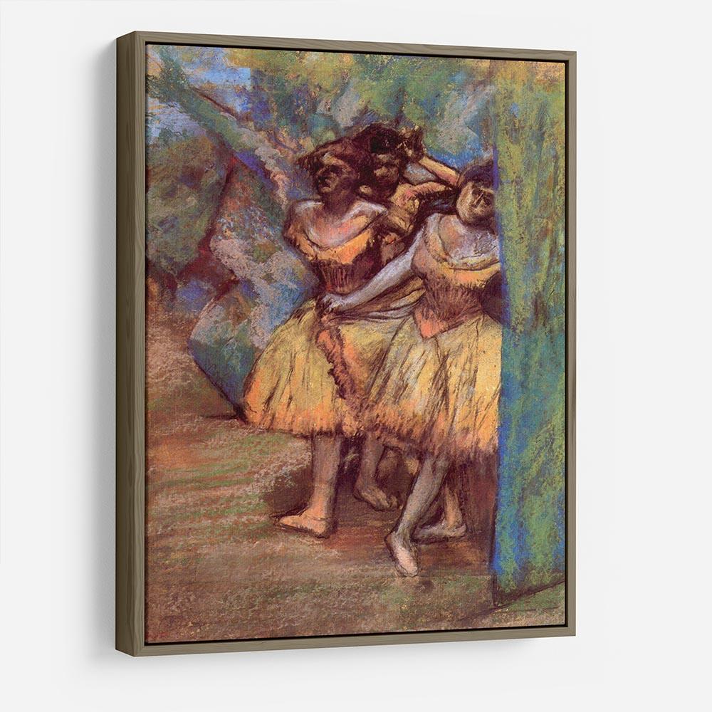 Three dancers behind the scenes by Degas HD Metal Print - Canvas Art Rocks - 10
