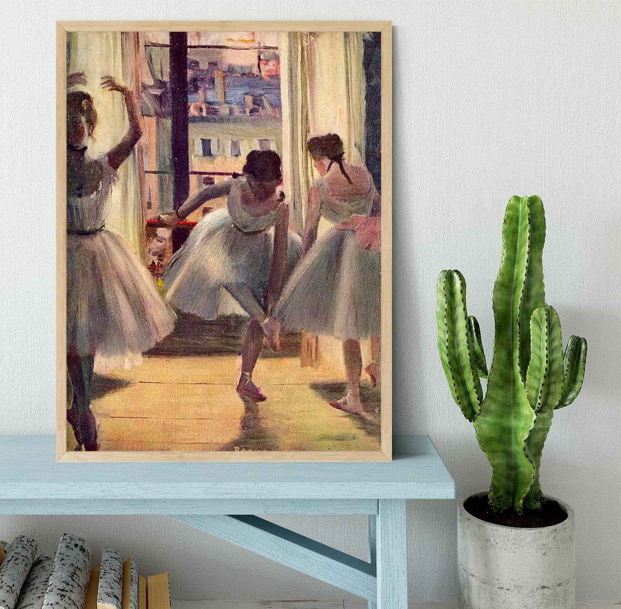 Three dancers in a practice room by Degas Framed Print - Canvas Art Rocks - 4