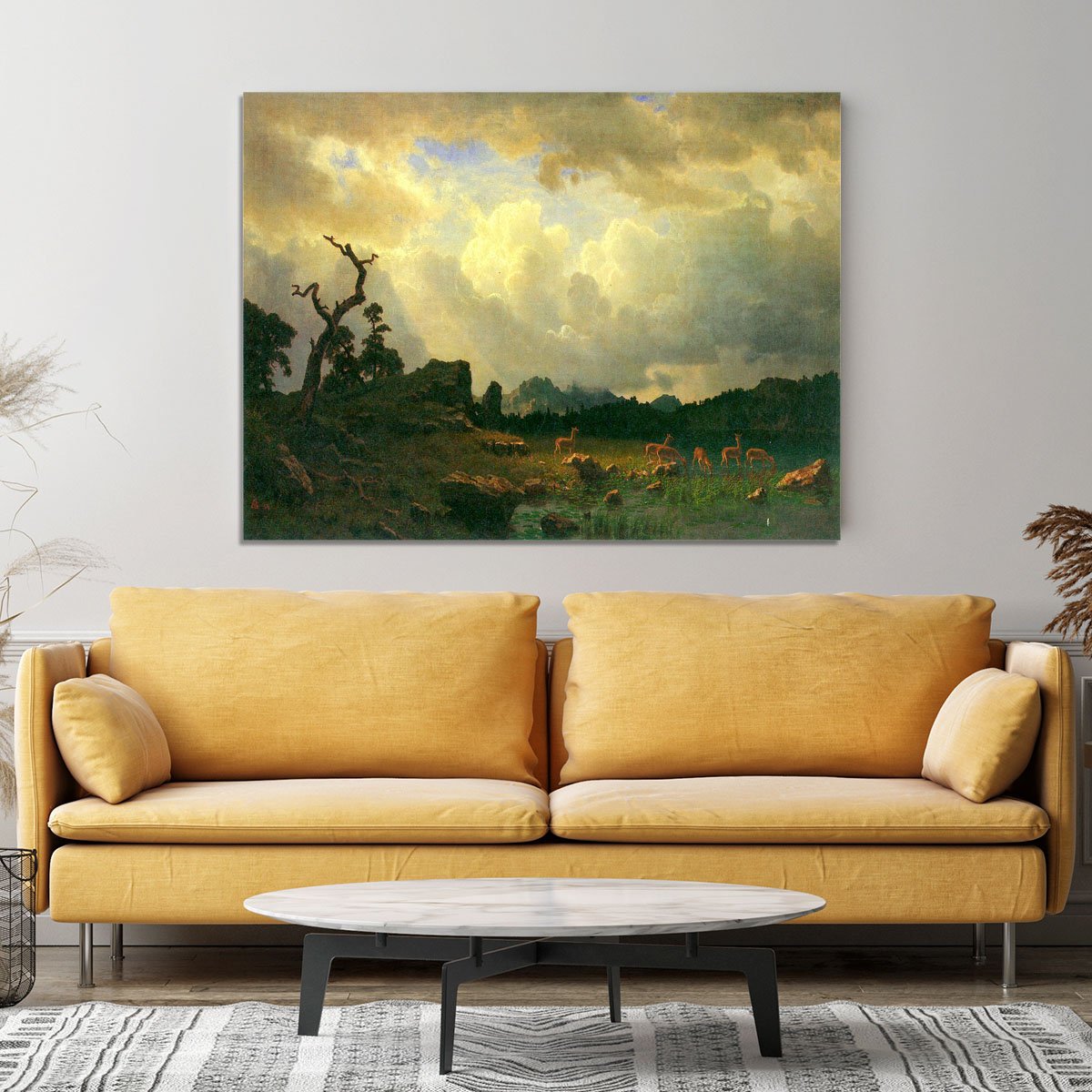 Thunderstorms in the Rocky Mountains by Bierstadt Canvas Print or Poster