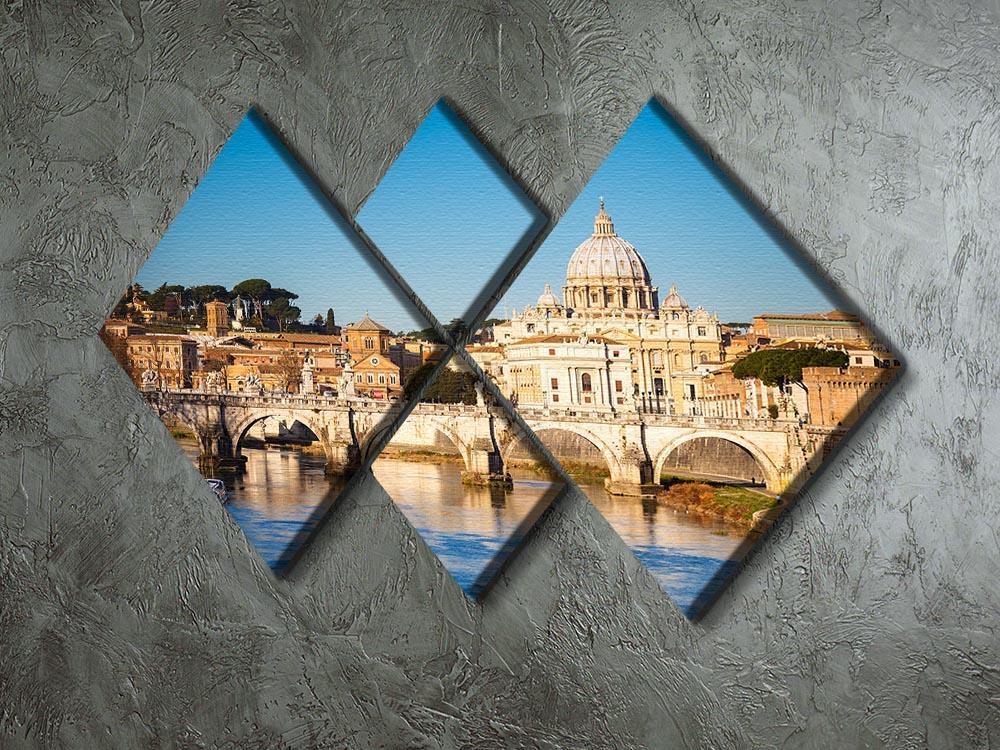 Tiber and St Peter s cathedral 4 Square Multi Panel Canvas  - Canvas Art Rocks - 2