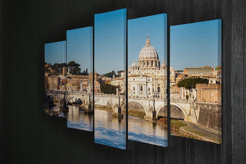 Tiber and St Peter s cathedral 5 Split Panel Canvas  - Canvas Art Rocks - 2