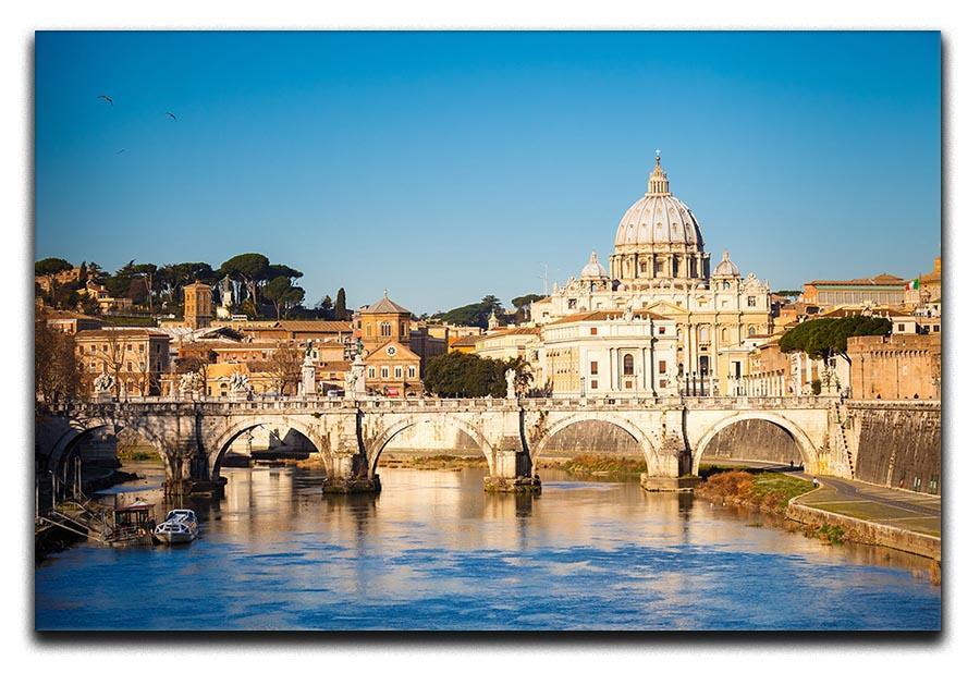 Tiber and St Peter s cathedral Canvas Print or Poster  - Canvas Art Rocks - 1