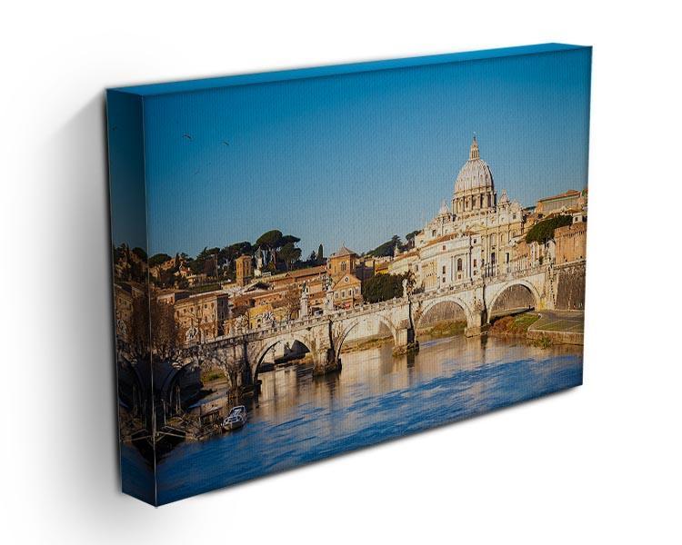 Tiber and St Peter s cathedral Canvas Print or Poster - Canvas Art Rocks - 3