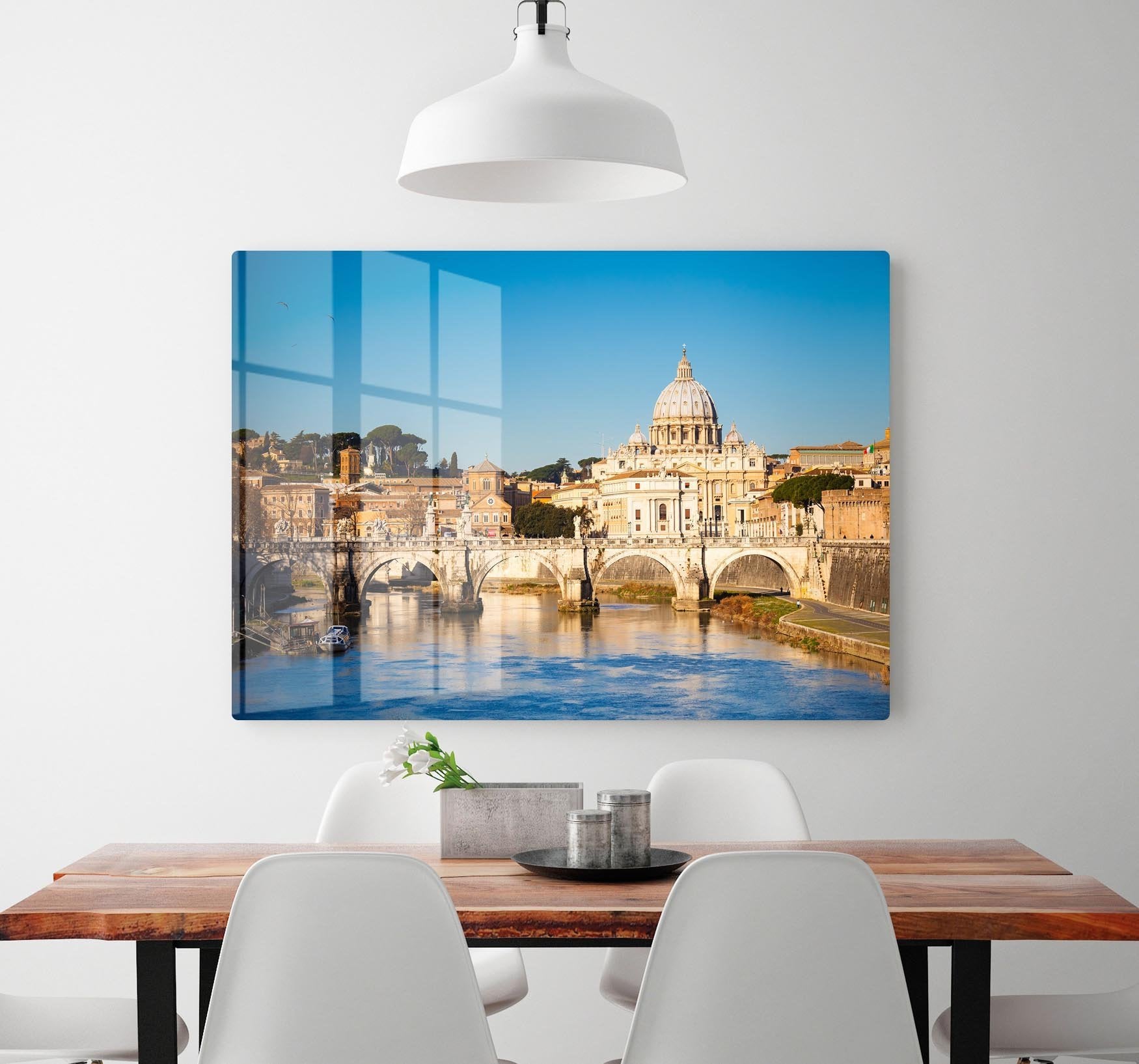 Tiber and St Peter s cathedral HD Metal Print