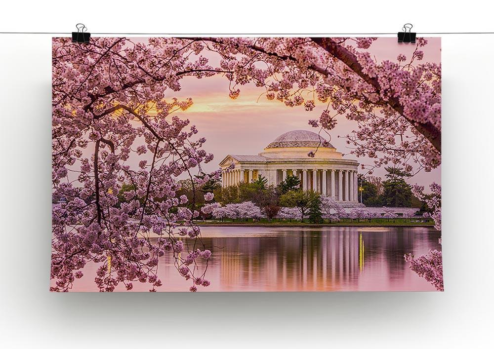 Tidal Basin and Jefferson Memorial cherry blossom season Canvas Print or Poster - Canvas Art Rocks - 2