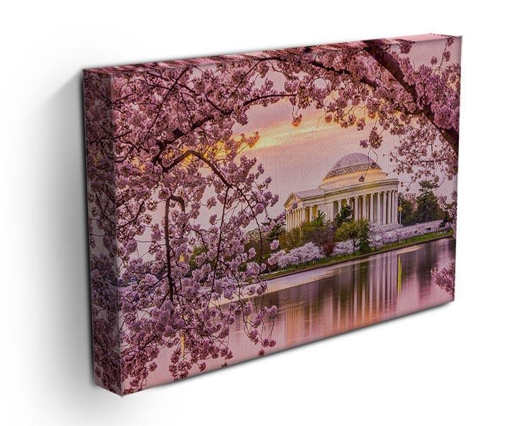 Tidal Basin and Jefferson Memorial cherry blossom season Canvas Print or Poster - Canvas Art Rocks - 3
