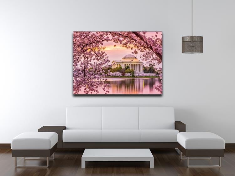 Tidal Basin and Jefferson Memorial cherry blossom season Canvas Print or Poster - Canvas Art Rocks - 4