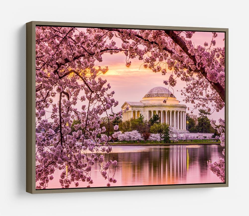 Tidal Basin and Jefferson Memorial cherry blossom season HD Metal Print