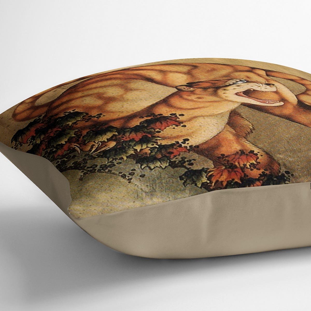 Tiger in the rain by Hokusai Throw Pillow